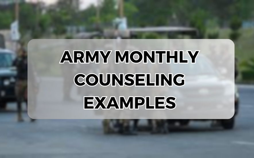 Army Monthly Counseling Examples